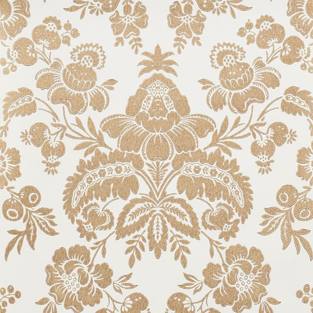 Simone Damask Gold 5009610 by Schumacher Designer Wallpaper New Traditional 10.5" - Swanky Fabrics - Simone Damask Gold 5009610 by Schumacher Designer Wallpaper New Traditional 10.5" - Swanky Fabrics -