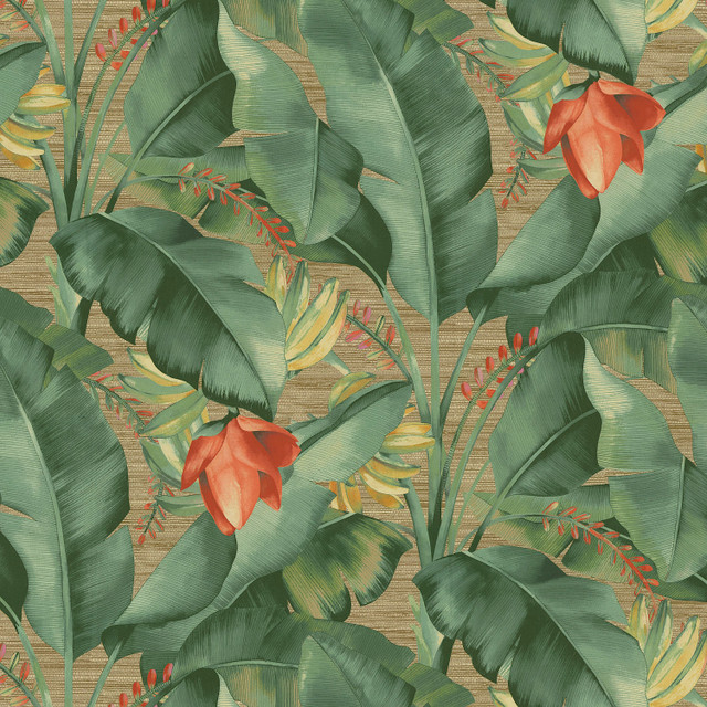 Among Fronds Rattan 802682 by Tommy Bahama Home Designer Fabric - 100%Cotton PERU 29000 Horizontal: 13.5 and Vertical: 25.25 54 - Swanky Fabrics -