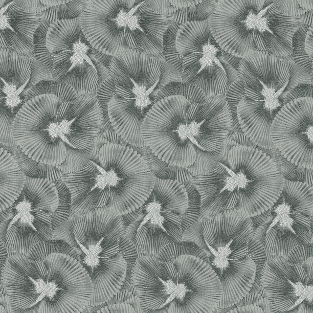 Fleurine Pewter 410053 by PKL Studio Designer Fabric - 100%Polyester INDIA 9000 Horizontal: 9.3 and Vertical: 22 54 - Swanky Fabrics -