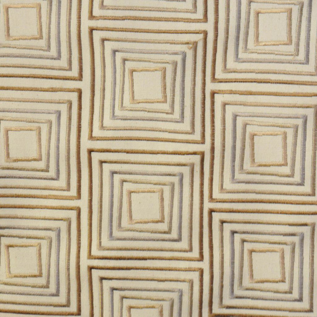 2253Cb Biscuit by RM CoCo Designer Fabric Nomad 100% Cotton Embroidery 100% Viscose Base See Sample 0 Horizontal: 7.5 and Vertical: 3.75 53 - Swanky Fabrics -