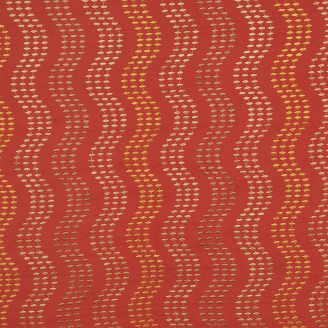 Robin Tabasco by RM CoCo Designer Fabric Improv 100% Cotton Embroidery 100% Rayon Base See Sample 0 Horizontal: 10.75 and Vertical: 5.75 53 - Swanky Fabrics -