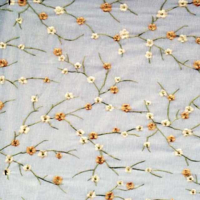 Bloomfield Champagne by RM CoCo Designer Fabric Sheers, Etc. - Wesco 100% Polyester Embroidery 100% Rayon Base See Sample 0 Horizontal: 26 and Vertical: 23.5 52 - Swanky Fabrics -