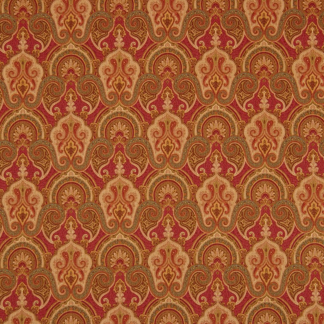 Berry Carmine by RM CoCo Designer Fabric Rhythm & Blues 100% Cotton See Sample 0 Horizontal: 6.75 and Vertical: 9 54 - Swanky Fabrics -