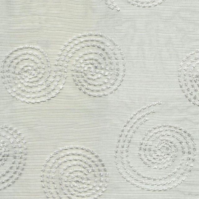 Circular Motion Silver by RM CoCo Designer Fabric Sheer Genius 100% Polyester See Sample 0 Horizontal: 11.5 and Vertical: 20 87 - Swanky Fabrics -