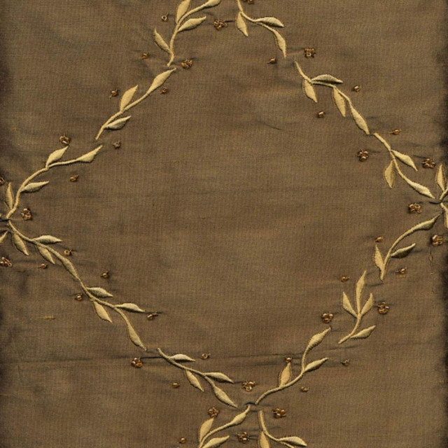 Miracle Beads Golden Touch by RM CoCo Designer Fabric Focal Point - Wesco 100% Silk See Sample 0 Horizontal: 7.75 and Vertical: 7.5 54.25 - Swanky Fabrics -