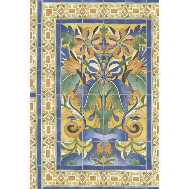 Triana Marigold & Hyacinth/Canary Yellow by Cole & Son Designer Wallcovering COLE & SON SEVILLE NON WOVEN - 100% United Kingdom Horizontal: 20.5 and Vertical: 30 20.5 - Swanky Fabrics -