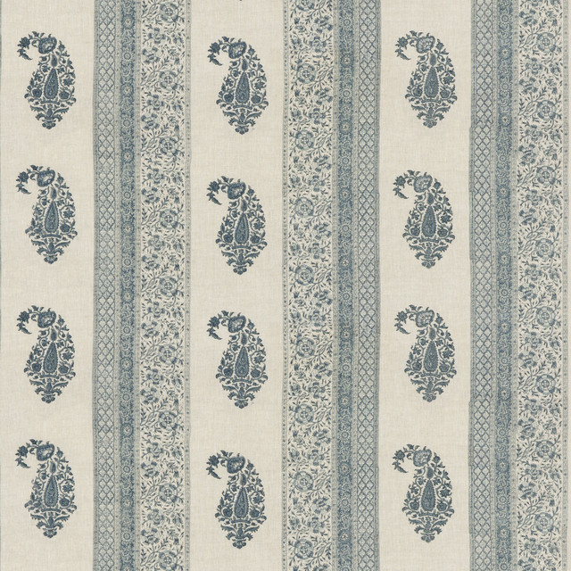 Portobello Blue by G P & J Baker Designer Fabric PORTOBELLO LINEN - 100% India Horizontal: 26.004 and Vertical: 9.456 52.008 - Swanky Fabrics -