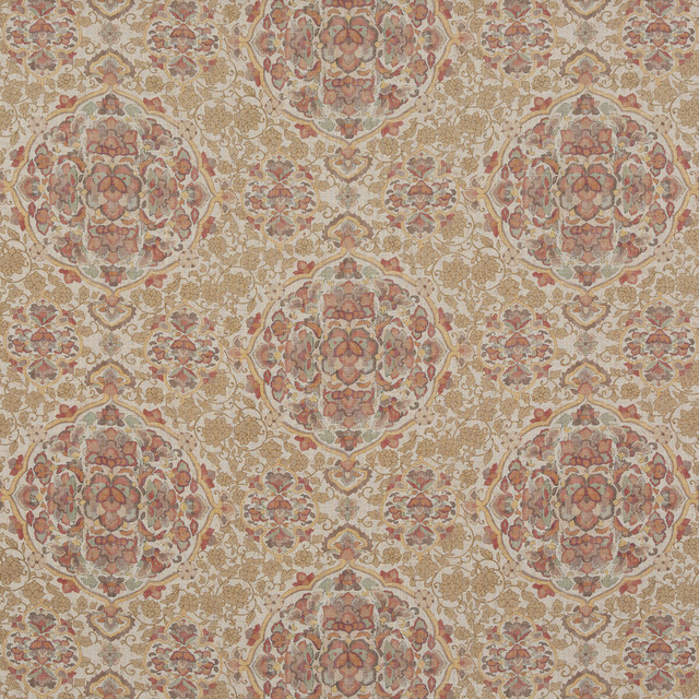 Kiana Red/Aqua by G P & J Baker Designer Fabric CASPIAN VISCOSE - 67%;LINEN - 33% United Kingdom Horizontal: 16.942 and Vertical: 23.64 51.22 - Swanky Fabrics -