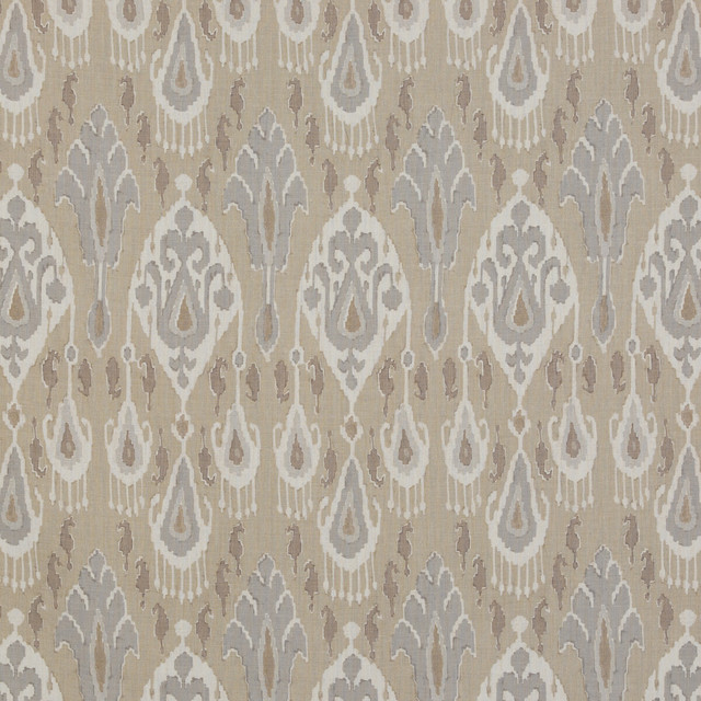Ikat Bokhara Linen Parchment by G P & J Baker Designer Fabric CASPIAN LINEN - 100% Thailand Horizontal: 10.441 and Vertical: 27.58 52.402 - Swanky Fabrics -