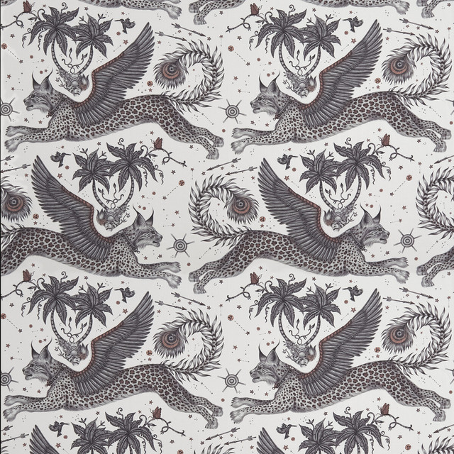 Lynx Satin Nude by Clarke And Clarke Designer Fabric WILDERIE BY EMMA J SHIPLEY FOR C&C COTTON - 100% United Kingdom HEAVY Horizontal: 27 and Vertical: 33.43 54 - Swanky Fabrics -