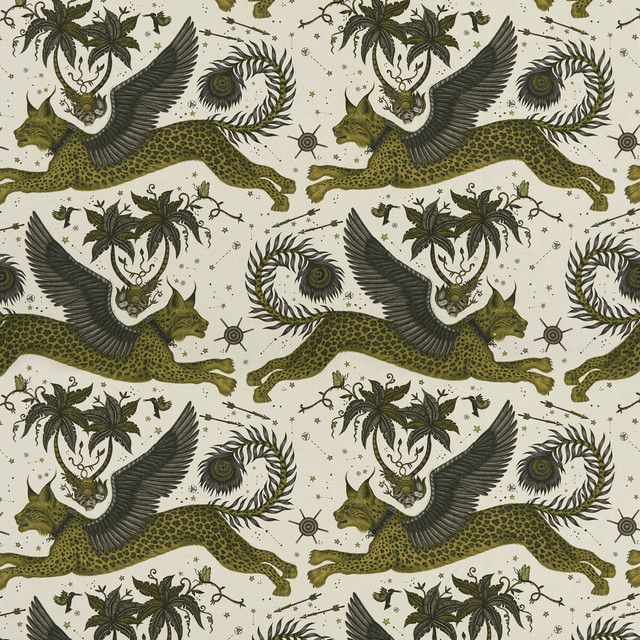 Lynx Linen Gold by Clarke And Clarke Designer Fabric WILDERIE BY EMMA J SHIPLEY FOR C&C COTTON - 60%;LINEN - 40% Spain HEAVY Horizontal: 27 and Vertical: 34.1 54 - Swanky Fabrics -