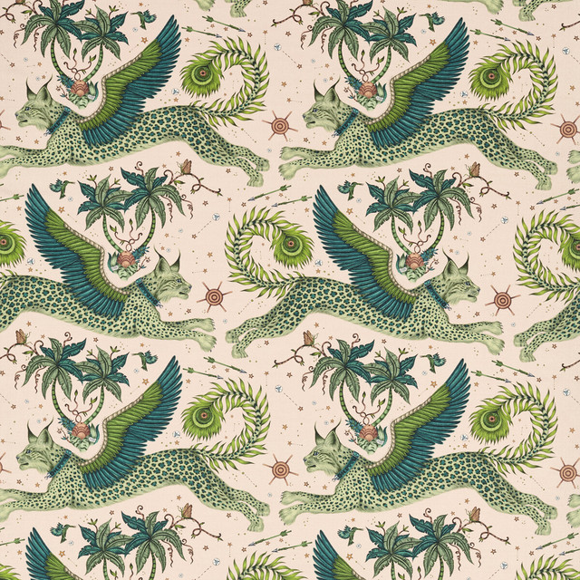 Lynx Linen Pink by Clarke And Clarke Designer Fabric WILDERIE BY EMMA J SHIPLEY FOR C&C COTTON - 60%;LINEN - 40% Spain HEAVY Horizontal: 27 and Vertical: 34.1 54 - Swanky Fabrics -
