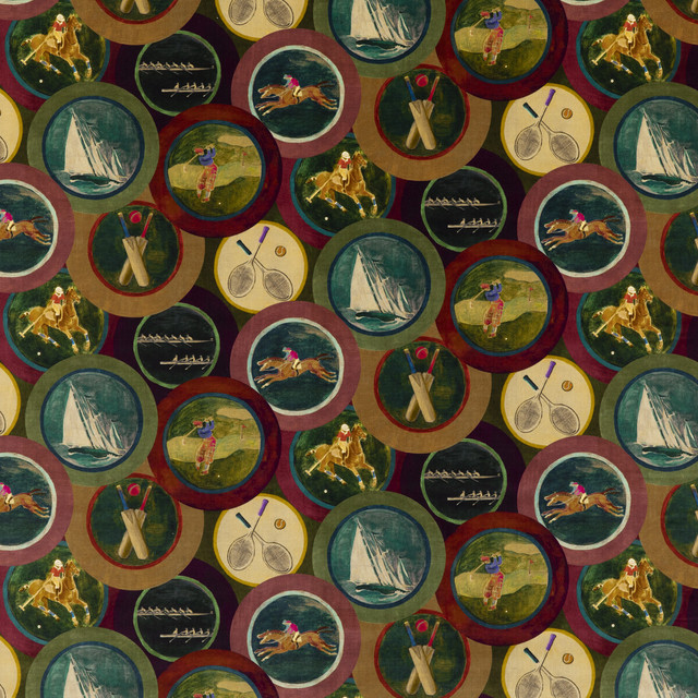 Sporting Life Velvet Plum by Mulberry Designer Fabric MULBERRY LONG WEEKEND COTTON - 83%;POLYESTER - 17% United Kingdom Horizontal: 17.5724 and Vertical: 16.548 52.796 - Swanky Fabrics -