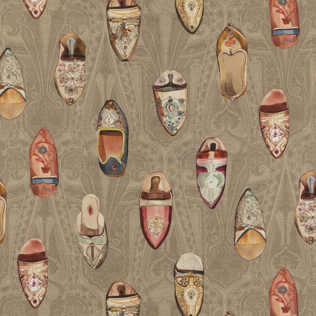 Babouches Antique by Mulberry Designer Fabric MULBERRY LONG WEEKEND LINEN - 100% Austria Horizontal: 57.918 and Vertical: 34.672 57.918 - Swanky Fabrics -