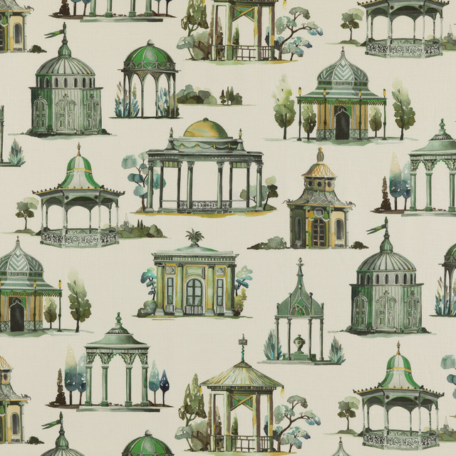Follies Emerald by Mulberry Designer Fabric MULBERRY LONG WEEKEND LINEN - 100% Austria Horizontal: 57.918 and Vertical: 35.46 57.918 - Swanky Fabrics -