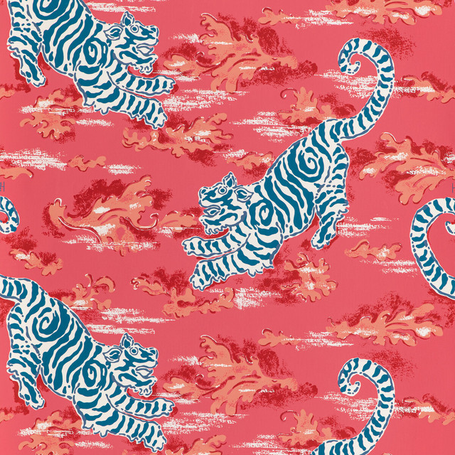 Bongol Paper Poppy by Lee Jofa Designer Wallcovering MINDORO WALLPAPER PAPER - 100% United States Horizontal: 27 and Vertical: 19 27 - Swanky Fabrics -