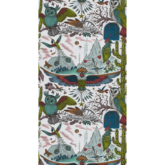 Frontier Green by Clarke And Clarke Designer Wallcovering WILDERIE BY EMMA J SHIPLEY FOR C&C NON WOVEN - 100% United Kingdom Horizontal: 0 and Vertical: 20.48 21 - Swanky Fabrics -