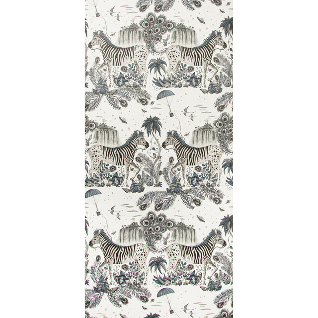 Lost World Blue by Clarke And Clarke Designer Wallcovering WILDERIE BY EMMA J SHIPLEY FOR C&C NON WOVEN - 100% United Kingdom Horizontal: 0 and Vertical: 27.01 21 - Swanky Fabrics -