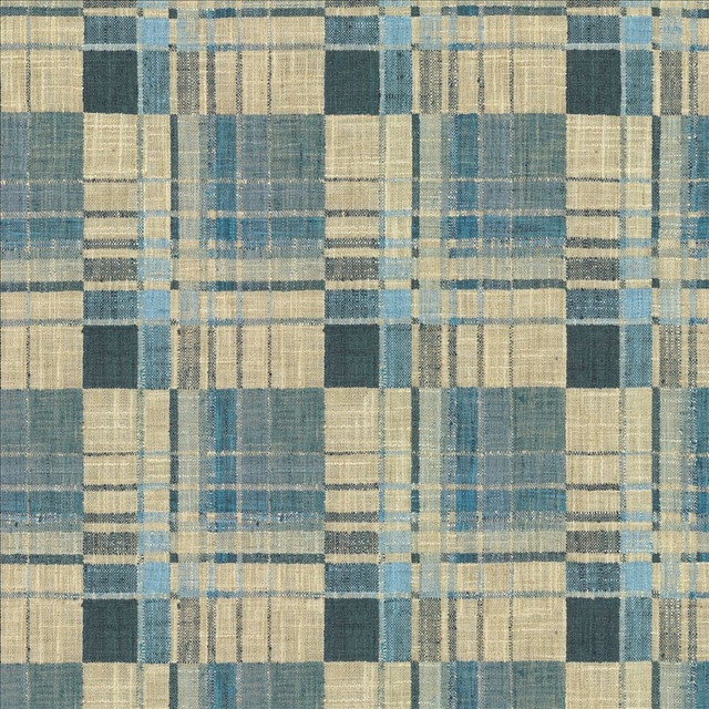 Plaidington Seaglass by Kasmir Designer Fabric 1467 100% Polyester
 INDIA 51,000 Wyzenbeek Double Rubs </p><p>Repeat: Horizontal: 7 inches and Vertical: 8 1/8 inches 54 - Swanky Fabrics -