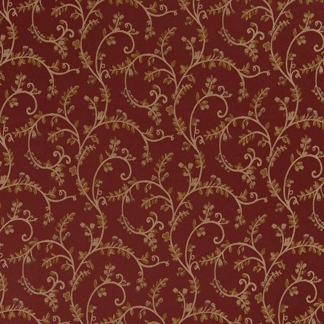 D1808 Currant Nicolette by Charlotte Designer Fabric Vintage Elegance 100% Woven Polyester Asia Exceeds 120,000 Wyzenbeek Rubs (Heavy Duty) </p><p>Repeat: Horizontal: 15" x Vertical: 9" 54 Inches - Swanky Fabrics -