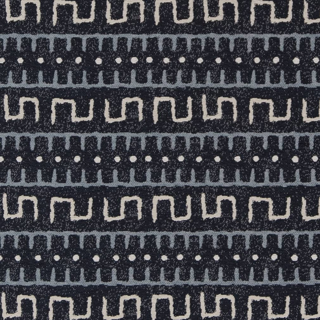 D2031 Indigo by Charlotte Designer Fabric Southwest 100% Polypropylene Made In USA Exceeds 60,000 Wyzenbeek Rubs (Heavy Duty) </p><p>Repeat: Horizontal: 5" x Vertical: 5" 54 Inches - Swanky Fabrics -