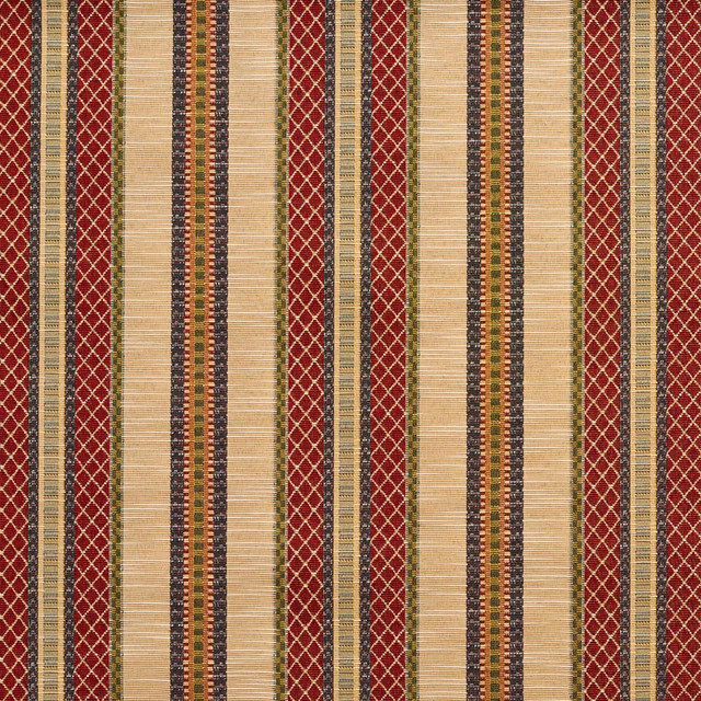 D2060 Ecru Stripe by Charlotte Designer Fabric Tapestry Classics II 70% Polyester, 30% Cotton Asia Exceeds 30,000 Wyzenbeek Rubs (Heavy Duty) </p><p>Repeat: Horizontal: 7.25" 54 Inches - Swanky Fabrics -