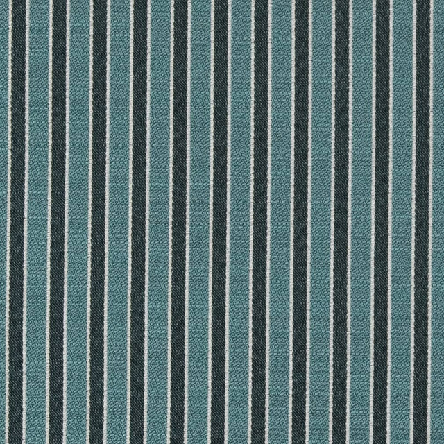 D2129 Aqua Stripe by Charlotte Designer Fabric Small Scale Patterns 100% Woven Polyester Asia Exceeds 100,000 Wyzenbeek Rubs (Heavy Duty) </p><p>Repeat: Horizontal: 1" 54 Inches - Swanky Fabrics -