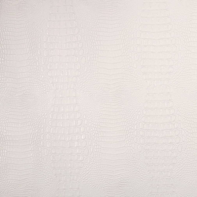 V612 White by Charlotte Designer Fabric Exotics II 100% Vinyl, 34oz. Asia Exceeds 200,000 Wyzenbeek Rubs (Heavy Duty) </p><p>Repeat: Horizontal: 10.5" x Vertical: 10.5" 54 Inches - Swanky Fabrics -