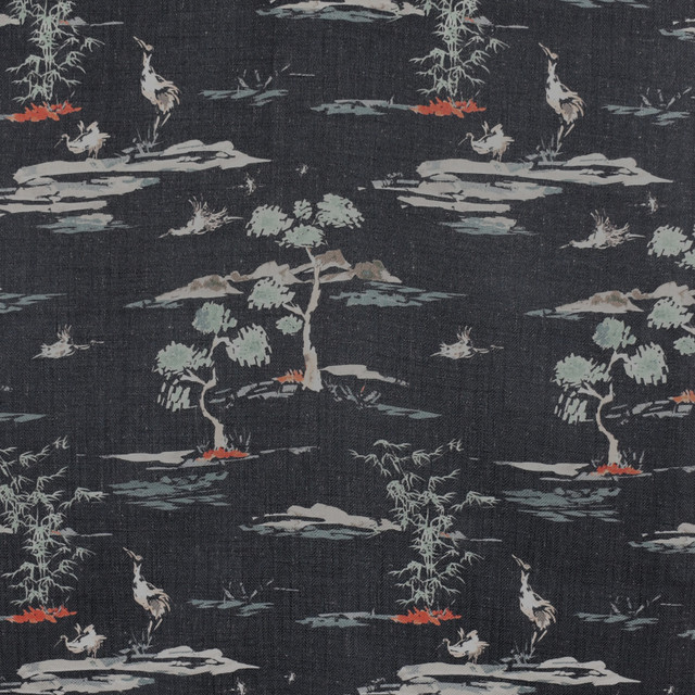 F2847 Black by Greenhouse Designer Fabric E85: greenhouse HUES 95% Polyester, 5% Linen China 50,000 double rubs </p><p>Repeat: 14" H, 17.5" V 58" - Swanky Fabrics -