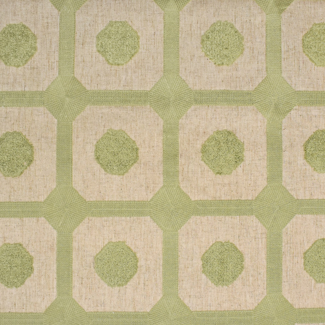 S3953 Sage by Greenhouse Designer Fabric 68% Polyester, 21% Linen, 11% Cotton With 100% Cotton Embroidery India 9,000 double rubs </p><p>Repeat: 4.5" H, 4.7" V 52" - Swanky Fabrics -