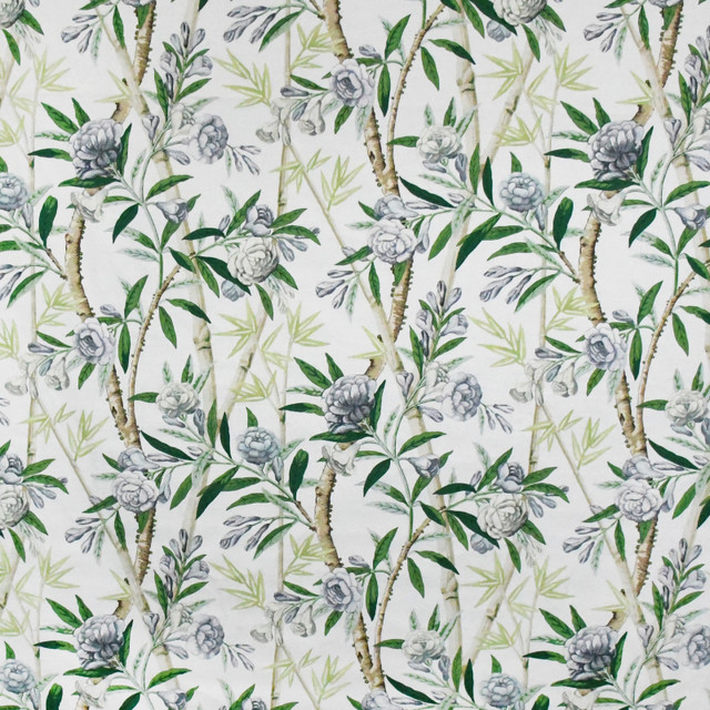 S3197 White Tea by Greenhouse Designer Fabric 100% Cotton Peru 25,000 double rubs </p><p>Repeat: 13.5" H, 27" V 54" - Swanky Fabrics -