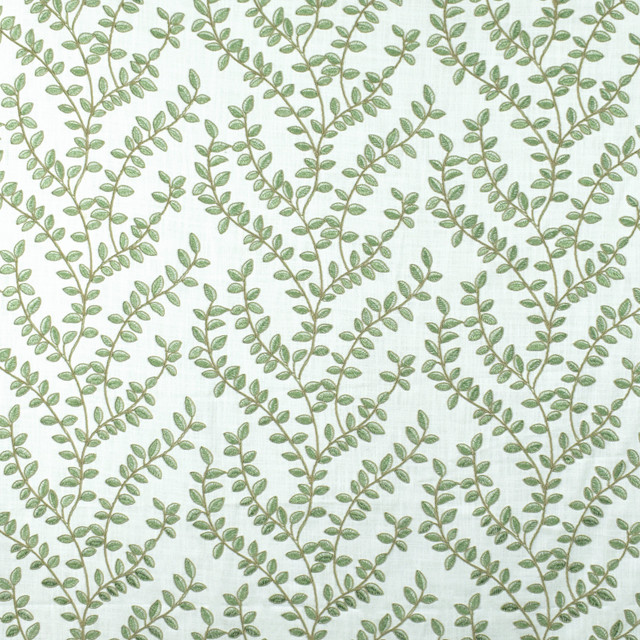 S2672 Green Tea by Greenhouse Designer Fabric 100% Polyester With 100% Polyester Embroidery India 9,000 double rubs </p><p>Repeat: 13" H, 9.5" V 52" - Swanky Fabrics -