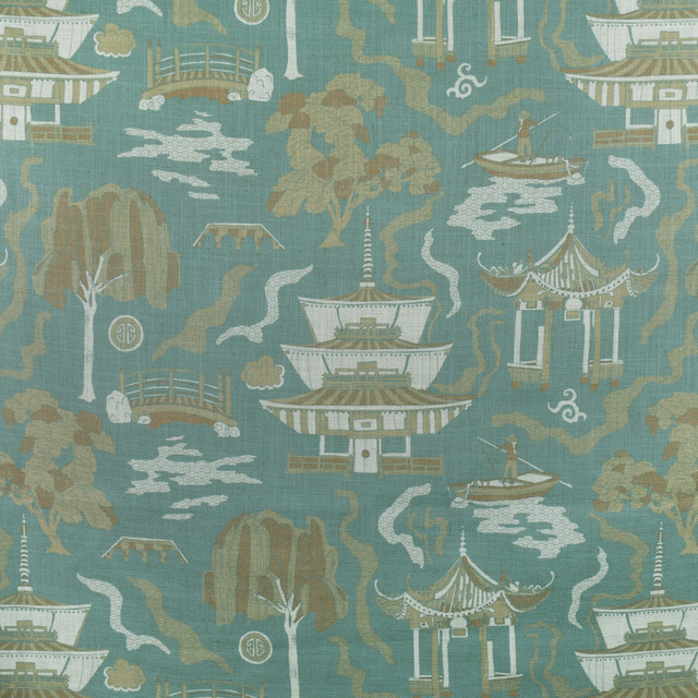 F2698 Zen by Greenhouse Designer Fabric 95% Polyester, 5% Linen China 50,000 double rubs </p><p>Repeat: 27" H, 27" V 58" - Swanky Fabrics -