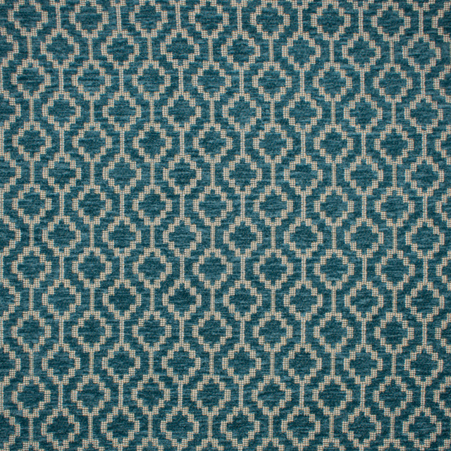 F1694 Teal by Greenhouse Designer Fabric 100% Polyester China 45,000 double rubs </p><p>Repeat: 2" H, 2" V 57" - Swanky Fabrics -