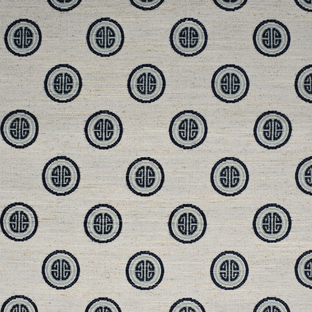 F2737 Indigo by Greenhouse Designer Fabric 97% Polyester, 3% Linen China 100,000 double rubs </p><p>Repeat: 3.8" H, 4.4" V 59" - Swanky Fabrics -