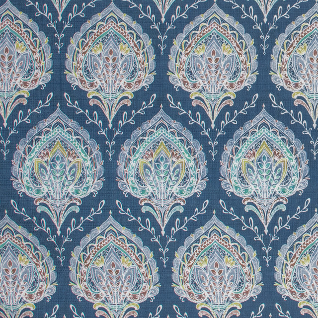 F1501 Indigo by Greenhouse Designer Fabric 100% Polyester USA 50,000 double rubs </p><p>Repeat: 9" H, 18.25" V 54" - Swanky Fabrics -