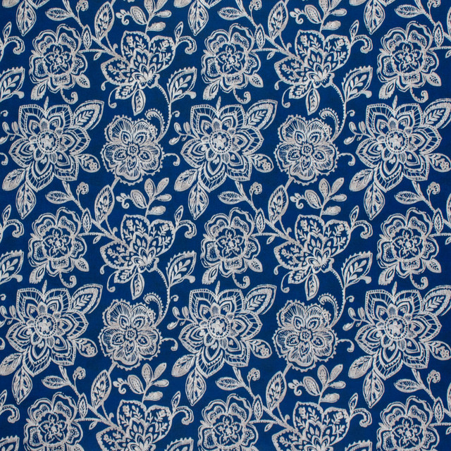 F1504 Blue by Greenhouse Designer Fabric 100% Polyester China 50,000 double rubs </p><p>Repeat: 13" H, 14" V 54" - Swanky Fabrics -