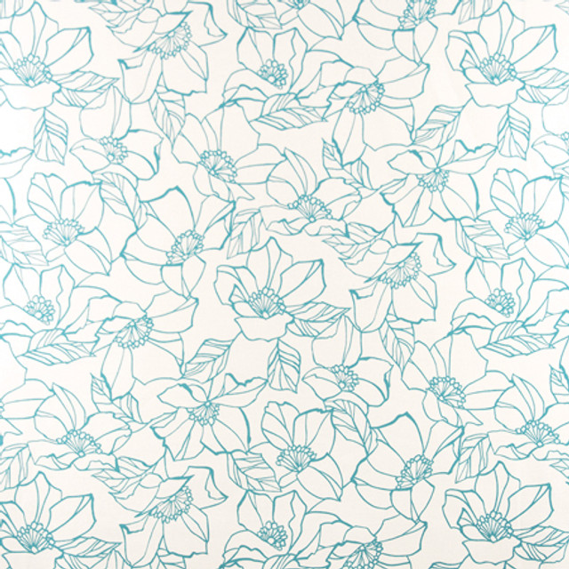 Flower Stencil Aqua by Carole Designer Fabric Muse 100% Cotton Spain 50,000 Wyzenbeek Double Rubs </p><p>Repeat: 27" V, 13 1/2" H 54" - Swanky Fabrics - Flower Stencil Aqua by Carole Designer Fabric Muse 100% Cotton Spain 50,000 Wyzenbeek Double Rubs </p><p>Repeat: 27" V, 13 1/2" H 54" - Swanky Fabrics -
