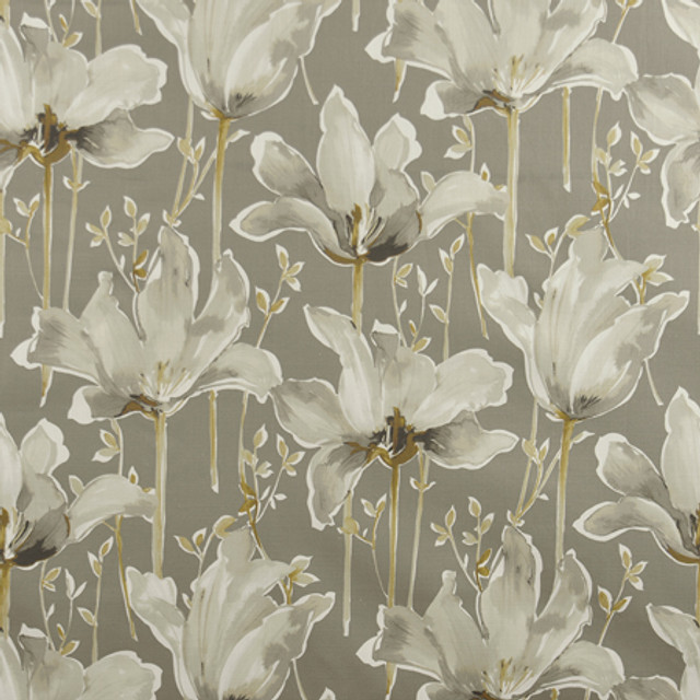 Lotus Blooms Grey by Carole Designer Fabric Muse 100% Cotton India 50,000 Wyzenbeek Double Rubs </p><p>Repeat: 24" V, 27" H 54" - Swanky Fabrics -