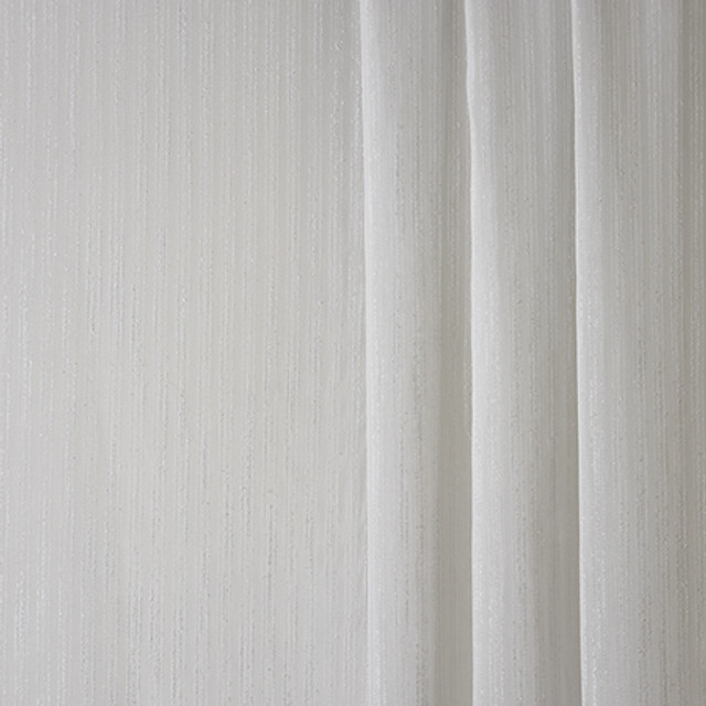 Uplifting White by Carole Designer Fabric Sheer Philosophy 100% Polyester Turkey N/A </p><p>Repeat: None 124" - Swanky Fabrics -