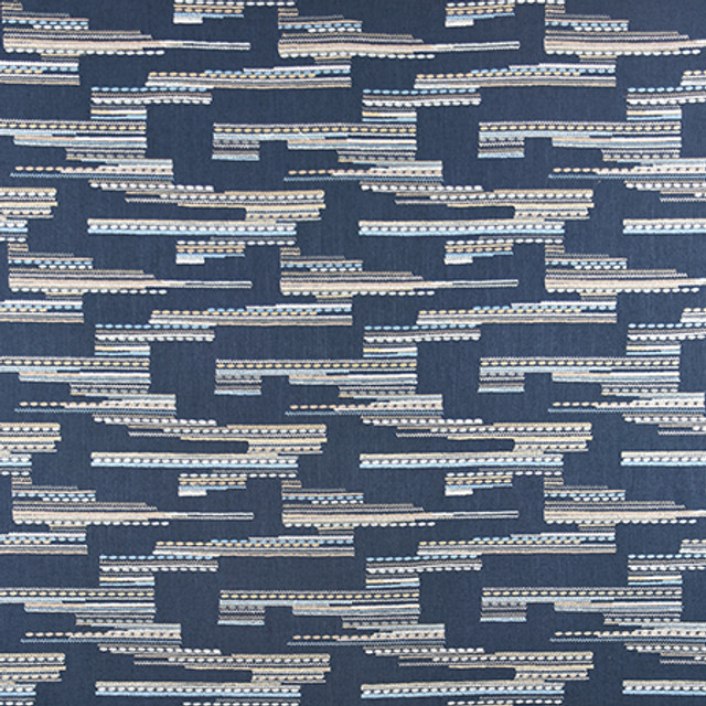 Dominguez Indigo by Carole Designer Fabric Well-Traveled 36% Polyester, 26% Cotton, 22% Viscose, 16% Linen China 40,000 Wyzenbeek Double Rubs </p><p>Repeat: 13 1/4" V, 11 1/2" H 56" - Swanky Fabrics -