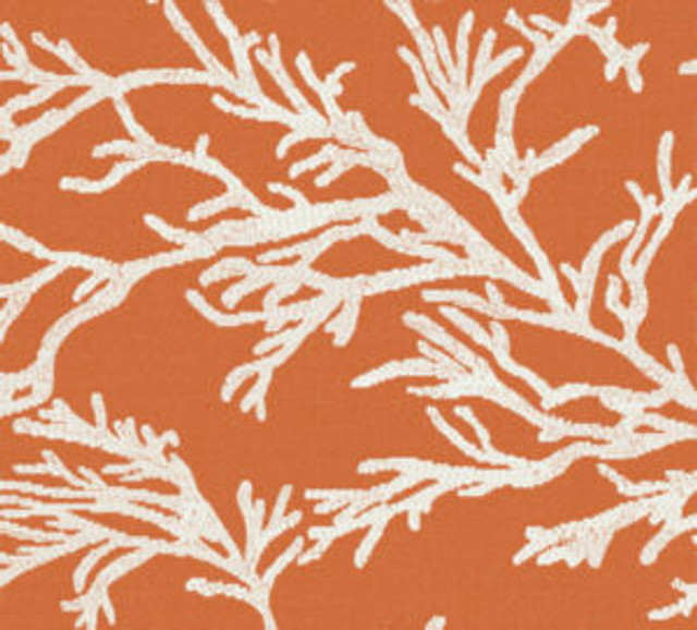 Riviera Orange 125 by Norbar Designer Fabric HEAT WAVE 100% SOLUTION DYED ACRYLIC GERMANY 24 1/2"V 26"H 53 - Swanky Fabrics -
