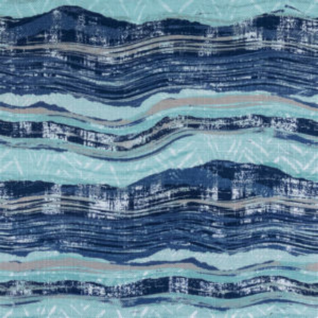 History River by Norbar Designer Fabric PRISM BLUES 100% POLYESTER CHINA 13 1/2"V 13 1/2"H 54 - Swanky Fabrics -