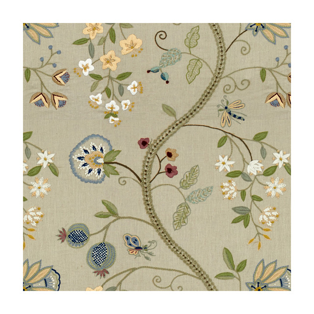 Claudia Aqua/Gray by Brunschwig & Fils Fabric Brunschwig & Fils Fabric Claudia Aqua/GrayFabric LES TROPIQUES LINEN - 65%;ACRYLIC - 30%;RAFFIA - 5% India </p><p>Repeat: H: 26.5, V: 30 48.5 - Fabric Carolina -