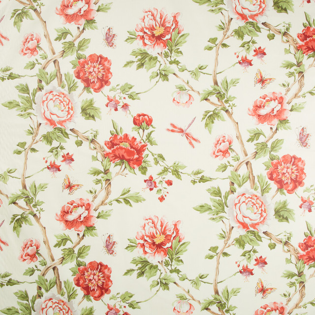 Les Pivoines Print Red by Brunschwig & Fils Fabric Brunschwig & Fils Fabric Les Pivoines Print RedFabric LES ENSEMBLIERS COTTON - 100% France </p><p>Repeat: H: 27, V: 28 54 - Fabric Carolina -