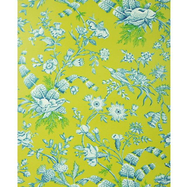 Shell Toile Aqua On Lime by Brunschwig & Fils Wallcovering Brunschwig & Fils Wallcovering Shell Toile Aqua On LimeWallcovering PAPER - 100% United Kingdom </p><p>Repeat: H: , V: 31.5 27 - Fabric Carolina -