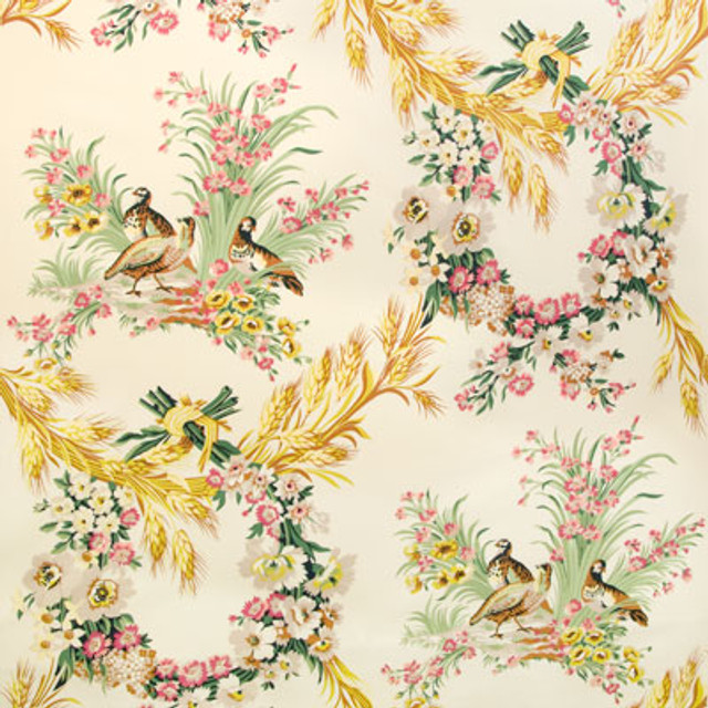 Les Perdrix Glazed Chintz Red Blue-Green Cream by Brunschwig & Fils Fabric Brunschwig & Fils Fabric Les Perdrix Glazed Chintz Red Blue-Green CreamFabric COTTON - 100% France </p><p>Repeat: H: 24.5, V: 48 49 - Fabric Carolina -