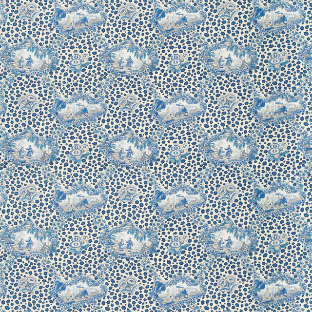 Chinese Leopard Toile Porcelain by Brunschwig & Fils Fabric Brunschwig & Fils Fabric Chinese Leopard Toile PorcelainFabric CEVENNES COTTON - 100% United States </p><p>Repeat: H: 17, V: 15.25 54 - Fabric Carolina -