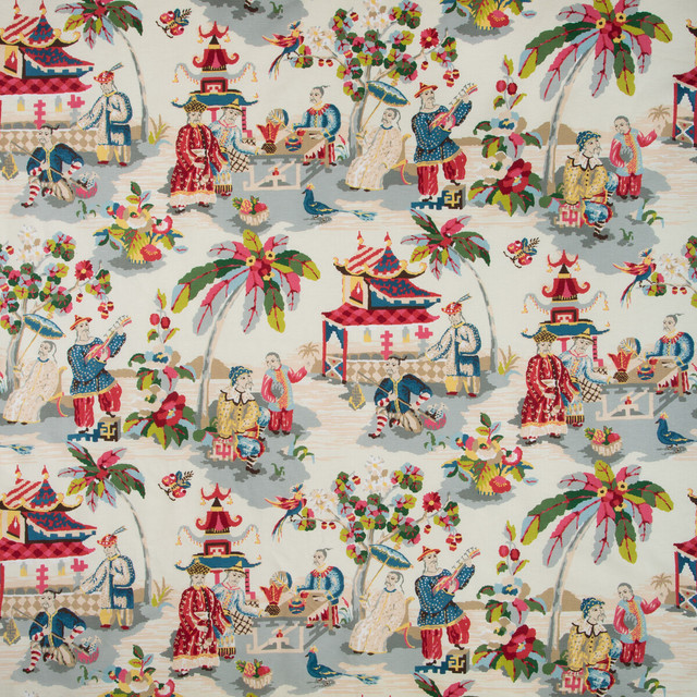 Xian Linen & Cotton Print Prussian/Red by Brunschwig & Fils Fabric Brunschwig & Fils Fabric Xian Linen & Cotton Print Prussian/RedFabric BARET LINEN - 59%;COTTON - 41% France </p><p>Repeat: H: 54, V: 36 54.5 - Fabric Carolina -