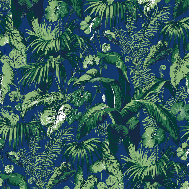 Feuillage Blue by Brunschwig & Fils Wallcovering Brunschwig & Fils Wallcovering Feuillage BlueWallcovering MADELEINE CASTAING CELLULOSE - 72%;POLYESTER - 28% France </p><p>Repeat: H: 47.24, V: 61 47.24 - Fabric Carolina -